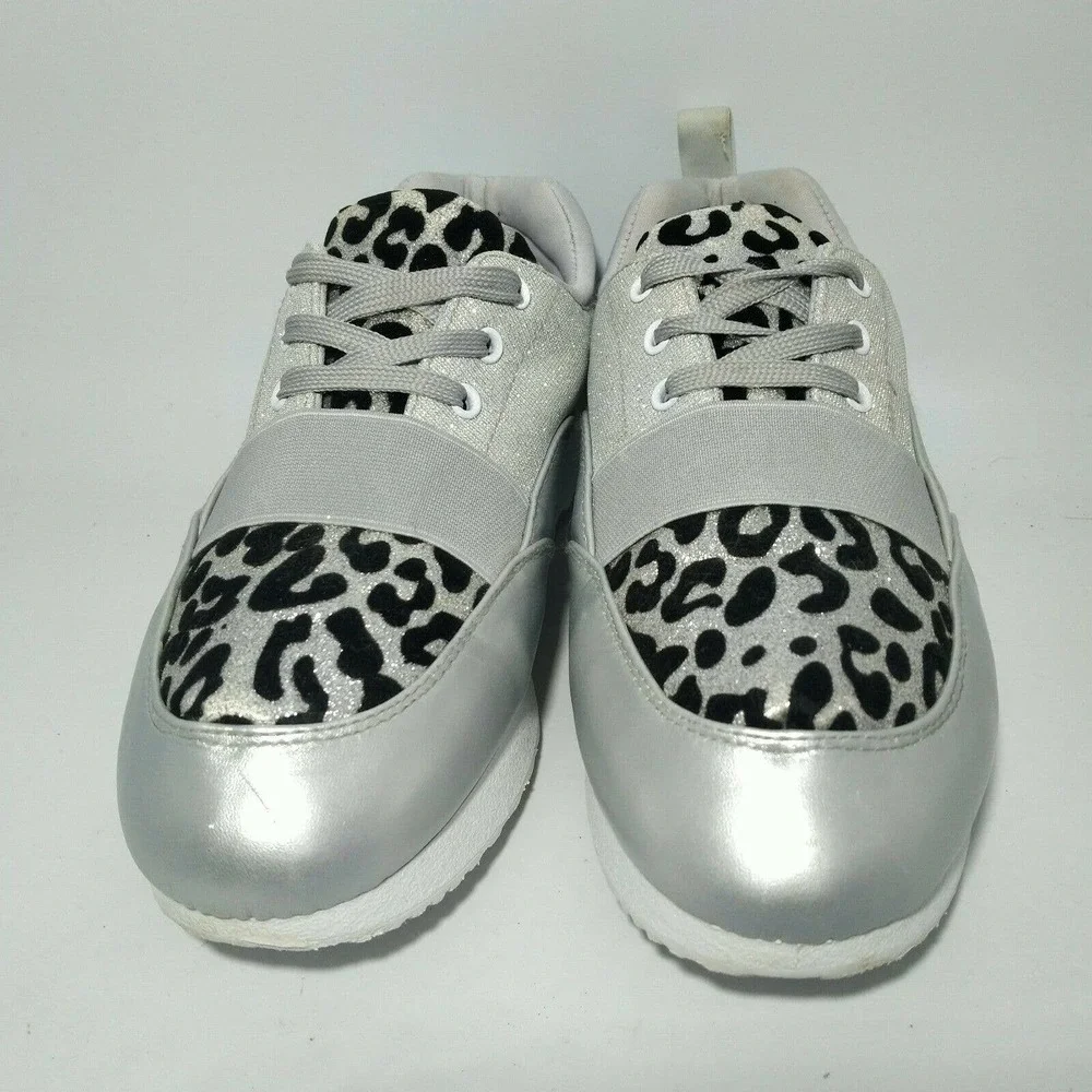 Twisted Slip in & Step Out Glitter Silver / Black Ladies Shoe Size 7.5
